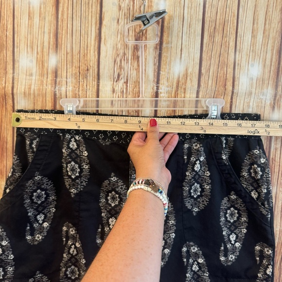 Knox Rose Women’s Cotton Blend Paisley High Waist Chino Shorts Charcoal Sz Large - Picture 5 of 8